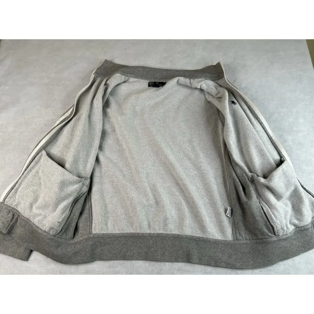 Polo Ralph Lauren Jacket Men's XL Grey Performance Full Zip Track Stripe Pony